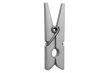 Metal clothespin on transparent background holding nothing