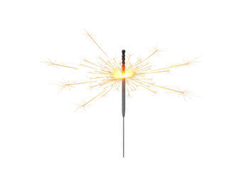 Isolated Festive Sparkler Emitting Golden Light