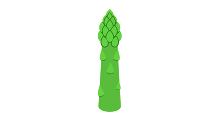Minimalist Green Asparagus Vector Illustration with Geometric Organic Shapes