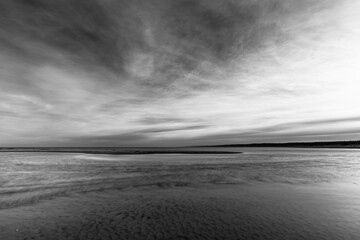 Stormy clouds over the sea with space 