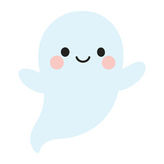 Obraz premium Trendy Cute Shy Floating Ghost Halloween Pumpkin Clipart t-shirt, Spooky Horror Characters illustration, Ghost Doodle design sublimation 