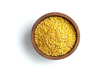 Bowl of fenugreek seeds isolated on white background