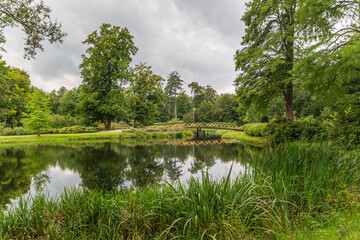 castle garden from castle Cannenburch near Vaassen in Gelderland, Netherlands 