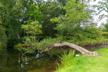 castle garden from castle Cannenburch near Vaassen in Gelderland, Netherlands 
