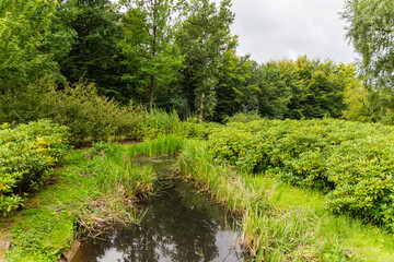 castle garden from castle Cannenburch near Vaassen in Gelderland, Netherlands 