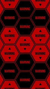 ハニカム構造の六角形にWARNINGの文字が点滅するトランジション,警告,危険,幾何学的,赤黒,ワイプ, 縦型,アルファチャンネル,
Transition with flashing word WARNING in hexagon with honeycomb structure, warning, danger, geometric, red-black, wipe, vertical