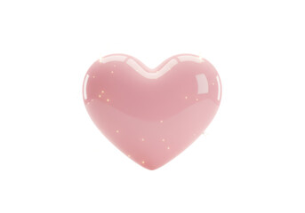 Isolated Pink Heart with Subtle Sparkles