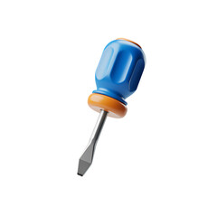 Small flathead screwdriver isolated on transparent background