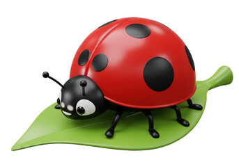 Isolated Ladybug Adorning a Lush Green Leaf
