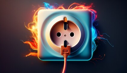 electric socket with a plug connection and disconnection concept generated by ai