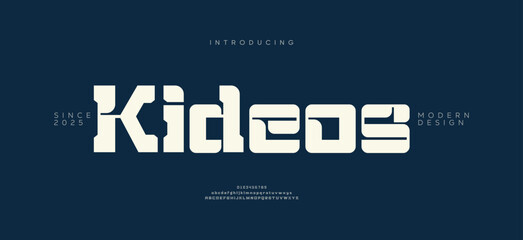Kideos  Modern Alphabet. Luxury Minimal Typography for Vintage Inspired Wedding Logos. vector illustration