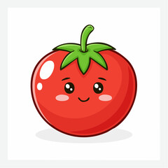 Obraz premium A Adorable and Wholesome Smiling Tomato Cartoon Character on a Plain White Background