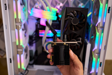 Installed in the system unit of the computer i adherent - transmitter for wireless network WIFI