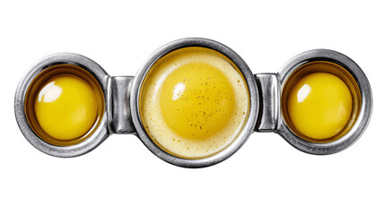 A centered view of egg separator, white background --ar 16:9