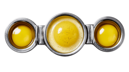 A centered view of egg separator, white background --ar 16:9