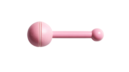 A minimal display of baby rattle, white background --ar 16:9