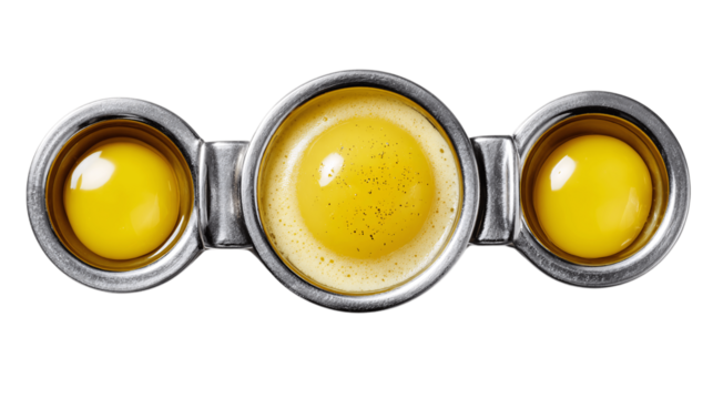 A centered view of egg separator, white background --ar 16:9