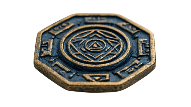 A centered view of game token, white background --ar 16:9