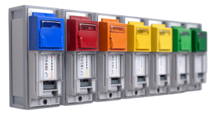 A plain image of fuse box, white background --ar 16:9