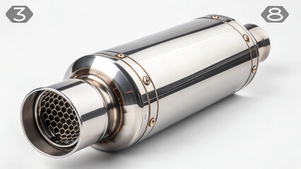 metal flashlight isolated on white