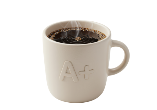 Isolated Coffee Mug with A+ Grade Design