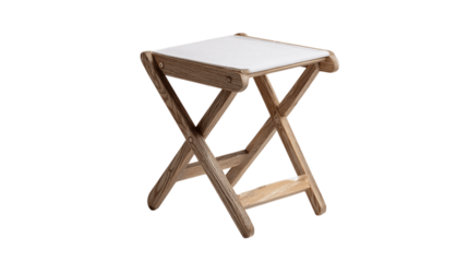 One folding stool, white background --ar 16:9
