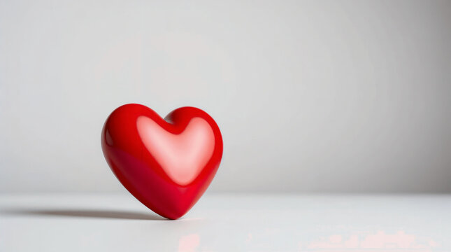 A vibrant red heart, a symbol of love and romance, shines on a rustic wooden background, perfect for Valentine's Day celebrations