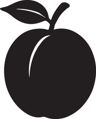 Silhouette of whole and halved apricot fruit with seed. Perfect for food, fresh, and natural designs.