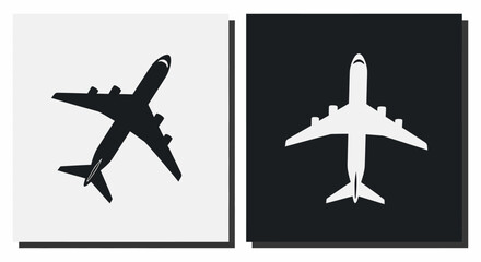 Graphic illustration of airplane silhouettes on contrasting backgrounds