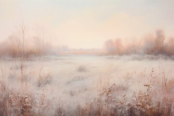 Winter landscape painting outdoors.