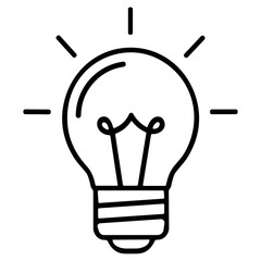 Simple Outline Light Bulb Idea Generation Electricity Icon Element