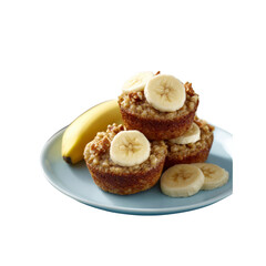 Delicious Banana Nut Oatmeal Muffins on a Plate