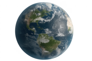 Stunning View of Earth with Transparent Background