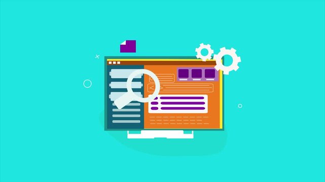 Software issue search and fixed, digital system software check, animation video