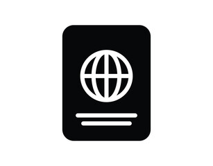 Simple Icon of a Passport with Globe Symbol for Travel and Adventure Themes
