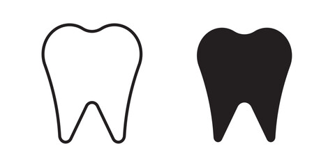 Tooth Icon'Tooth, linear icon. Line with editable stroke and fill on white background