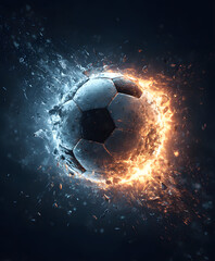 Fototapeta premium soccer ball in fire