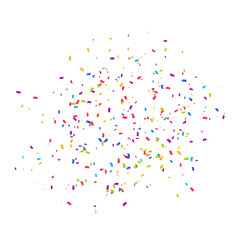 colorful confetti on white background