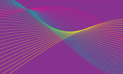  Abstract background with lines and waves. Medium banner size. Element for design isolated on white. Vector background for brochure, booklet, flyer, poster. Blue and purple