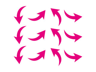 set of curve arrows icon
