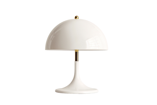 White dome table lamp with gold accents (1)