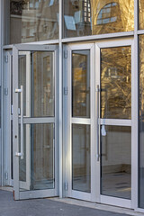 Glass Doors Aluminium Frame New Building Entrance