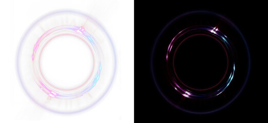 Ring, glow, light, glowing, portal — magical PNG with transparent neon swirl and rainbow shine....