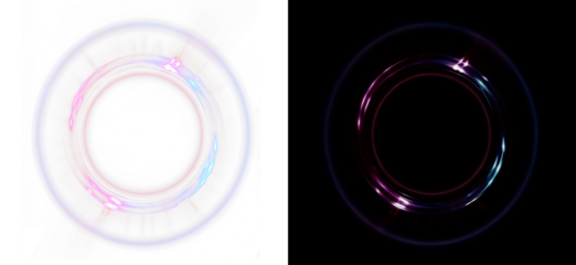Ring, glow, light, glowing, portal — magical PNG with transparent neon swirl and rainbow shine. This PNG Overlay creates fantasy circular effects for vibrant modern designs.