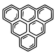 This vector illustration showcases a unique handdrawn style honeycomb pattern, featuring bold black outlines and subtly textured hexagons, ideal for adding a touch of natureinspired design to var...