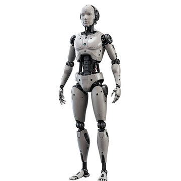 Style Illustration Humanoid Robot Transparent Background