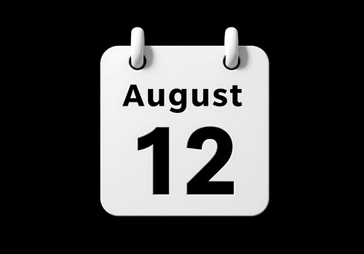August 12th: Clean 3D Render, Bold Typography