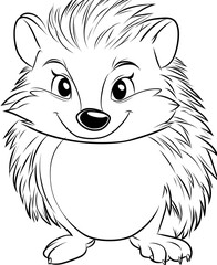 Obraz premium Coloring for children and adults, coloring of the animal world, hedgehog.