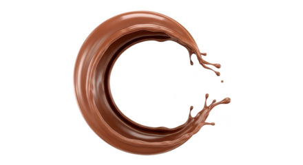 Chocolate splash letter c isolated on transparent background