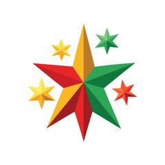 Modern Christmas and Holiday Star Vector art on White Background